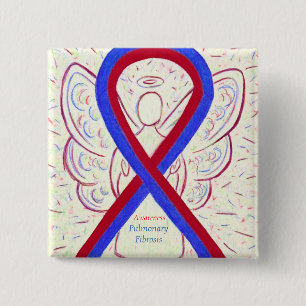 Pulmonary Fibrosis Awareness Ribbon Angel Pins