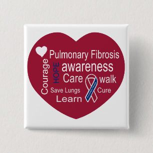 Pulmonary Fibrosis Awareness Square Button