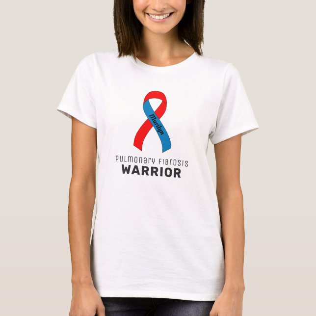 Pulmonary Fibrosis Ribbon White T-Shirt (Front)