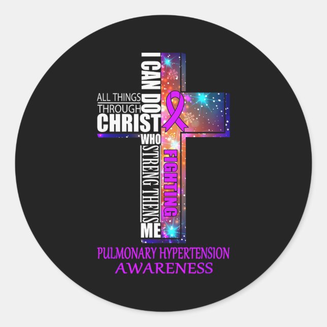 Pulmonary Hypertension Awareness Shirt Christmas G Classic Round Sticker (Front)