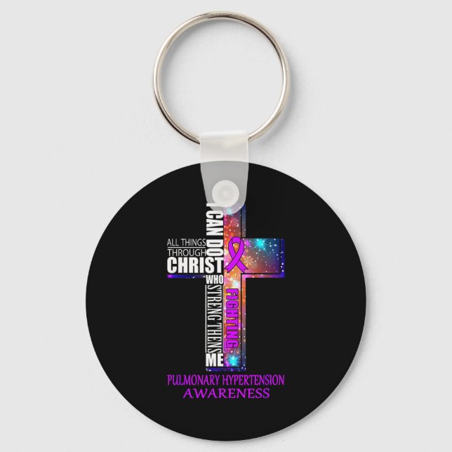 Pulmonary Hypertension Awareness Shirt Christmas G Key Ring (Front)