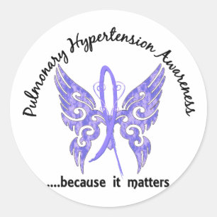 Pulmonary Hypertension Butterfly 6.1 Classic Round Sticker