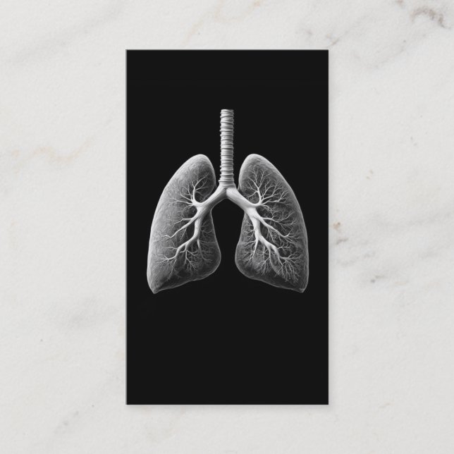 Pulmonary Lungs Disease Doctor Simple Black Business Card (Front)
