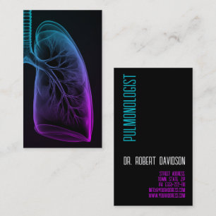 Pulmonary Lungs Disease Doctor Simple Black Business Card