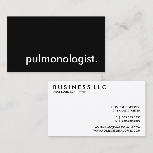 pulmonologist. business card (Front/Back)