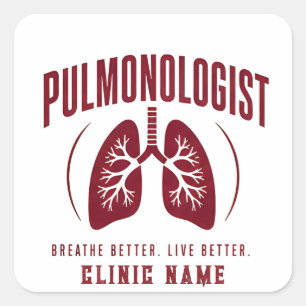 Pulmonologist Lung Specialist Design Square Sticker