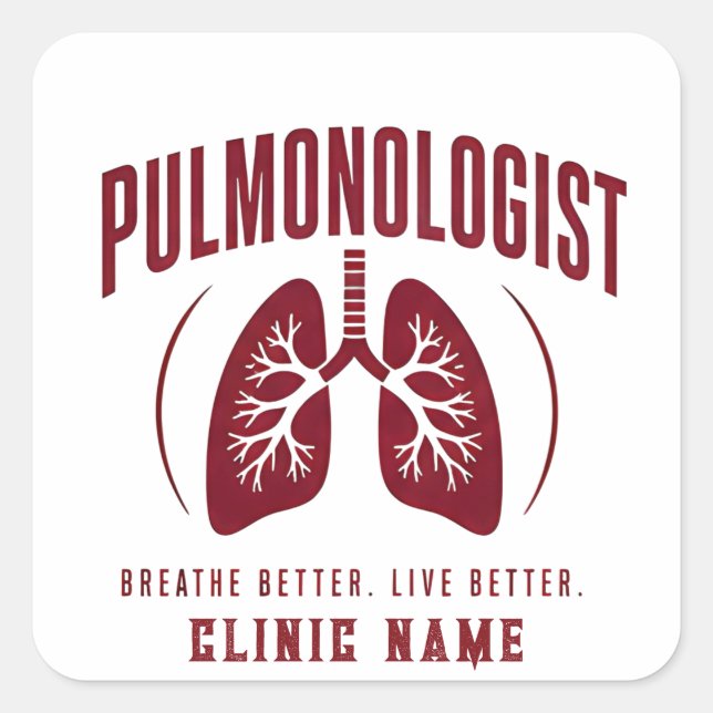 Pulmonologist Lung Specialist Design Square Sticker (Front)