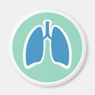 Pulmonology or pulmonologist lung logo round magnet