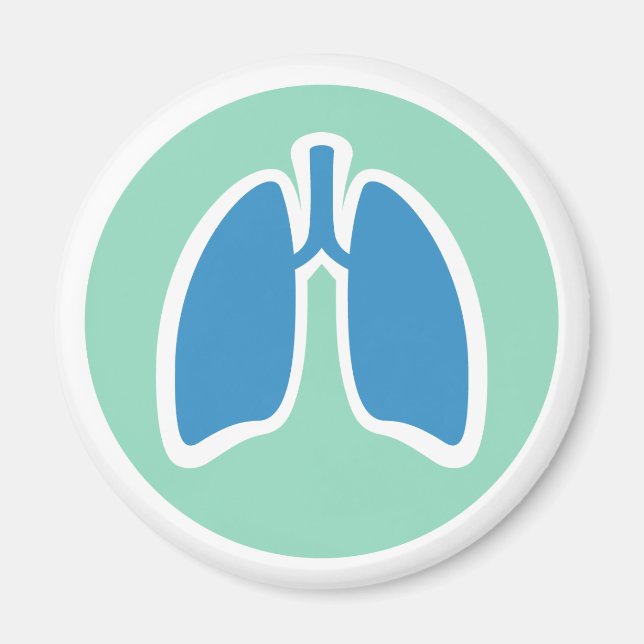 Pulmonology or pulmonologist lung logo round magnet (Front)