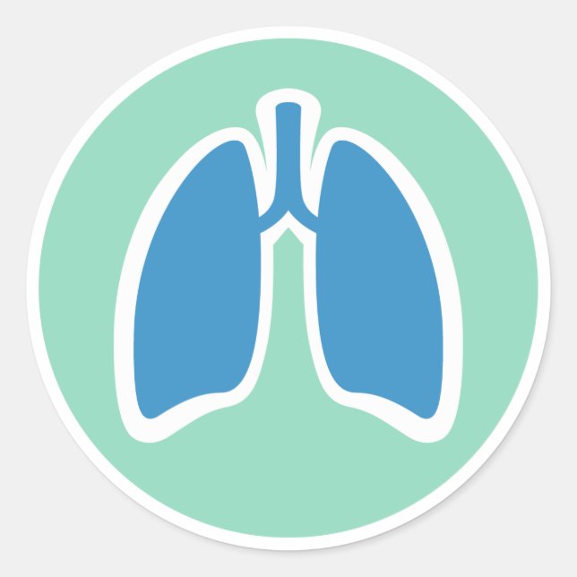 Pulmonology pulmonologist round lung stickers (Front)