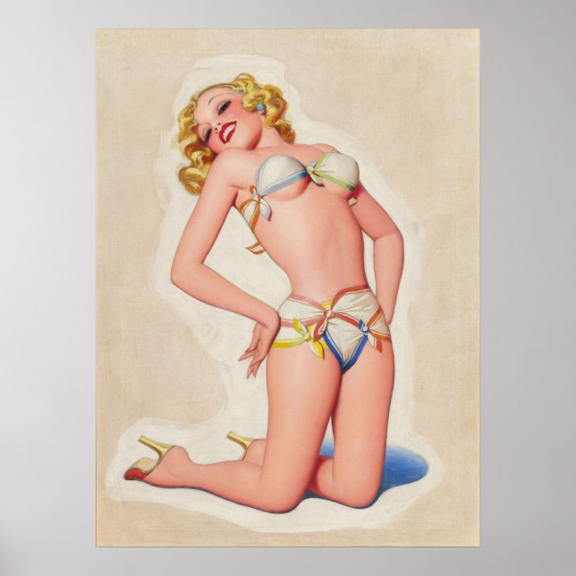 Pulp Blonde in Bikini Pinup Poster (Front)