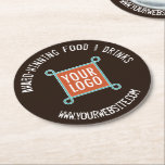 Pulpboard Custom Bar Coasters Bulk Company Logo<br><div class="desc">Customise these round paper pulpboard bar coasters with your own company logo and text. Custom logo coasters can advertise you business as promotional swag or while serving your customers. Low minimum order quantity and no setup fee.</div>