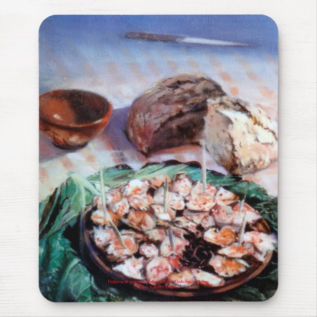 Pulpo a la gallega/Polbo á feira/Galician octopus Mouse Mat (Front)