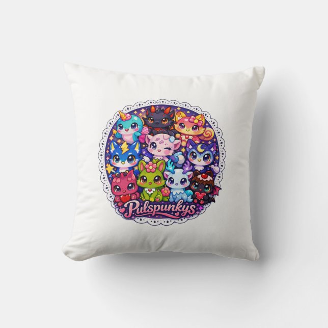 Pulpunkys Sorpresa Throw Pillow (Front)