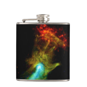 Pulsar B1509 - Hand of God X-Ray Nebula NASA Photo Hip Flask