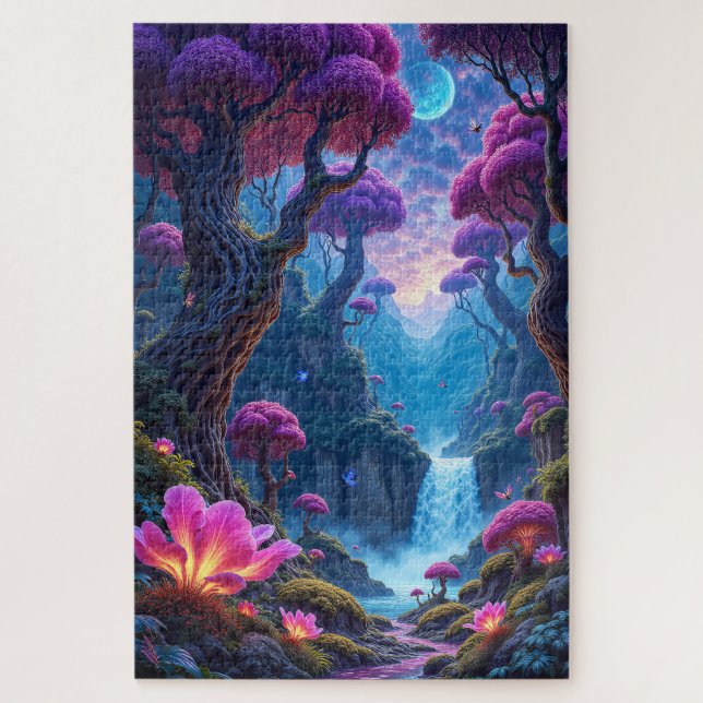 Pulsating Glow of the Surreal Jungle  Jigsaw Puzzle (Vertical)