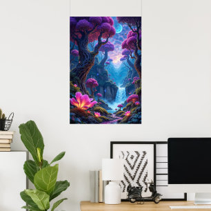 Pulsating Glow of the Surreal Jungle  Poster