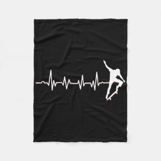 Pulse Heartbeat Skater Ollie Skateboard Skateboard Fleece Blanket