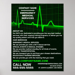 Pulse Rate Design, EMT, Paramedic Advertising Poster