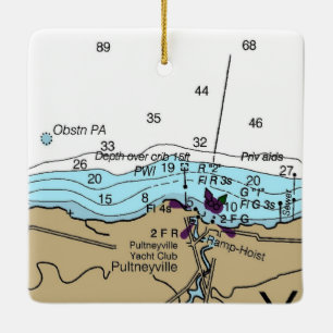 Pultneyville NY Nautical Chart Ceramic Ornament