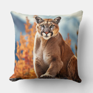 Puma Animal Wildlife Wilderness Colourful Wall Art Cushion