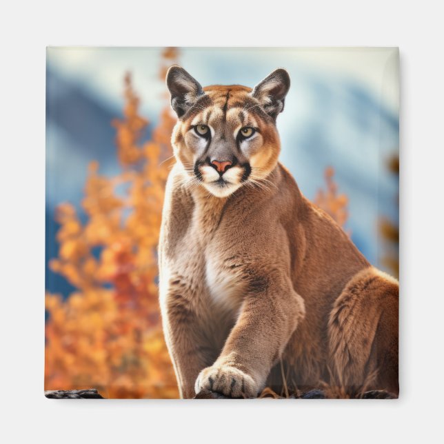 Puma Animal Wildlife Wilderness Colourful Wall Art Magnet (Front)