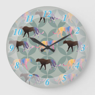 Pumas Puma Tigers wild Animals  Large Clock
