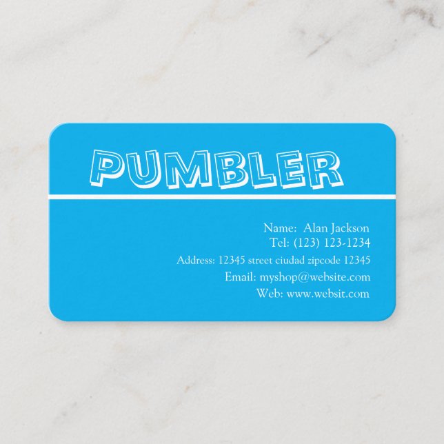 pumbler Business card editable (Front)