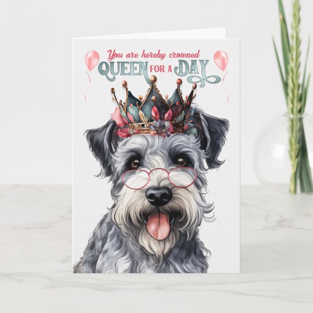 Pumi Dog Queen for Day Funny Birthday Card (Front)