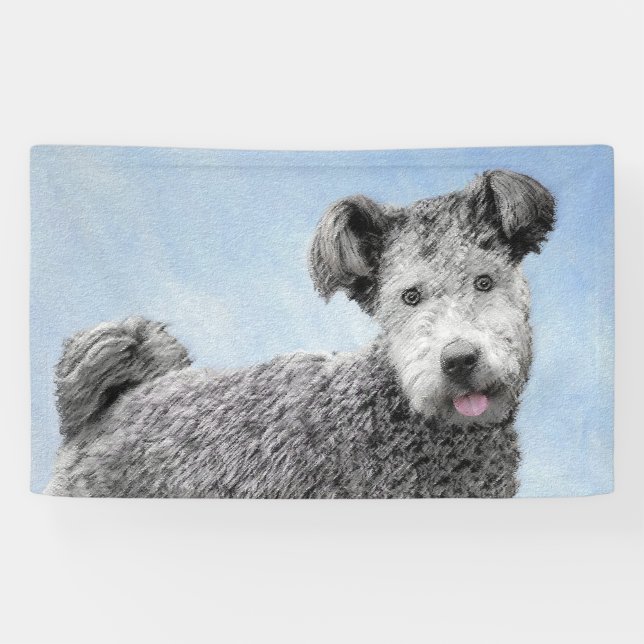 Pumi Painting - Cute Original Dog Art Banner (Horizontal)