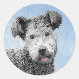 Pumi Painting - Cute Original Dog Art Classic Round Sticker