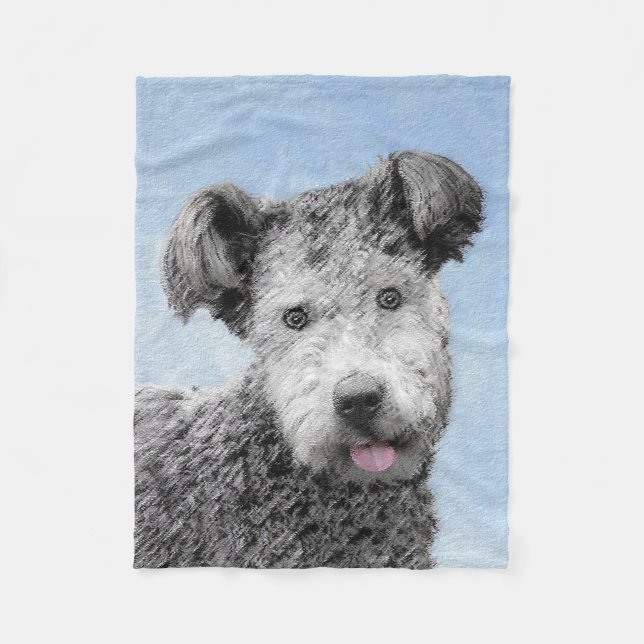 Pumi Painting - Cute Original Dog Art Fleece Blanket (Front)