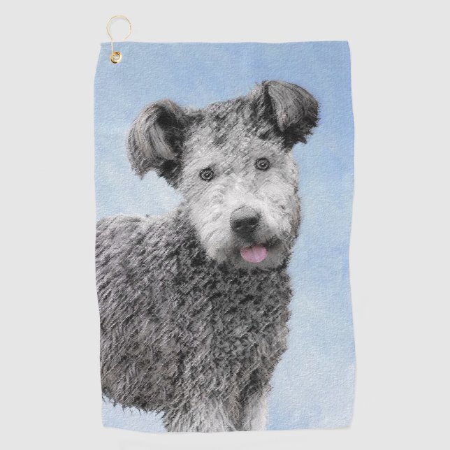 Pumi Painting - Cute Original Dog Art Golf Towel (Front)