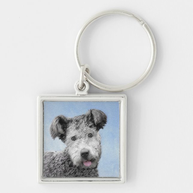 Pumi Painting - Cute Original Dog Art Key Ring (Front)