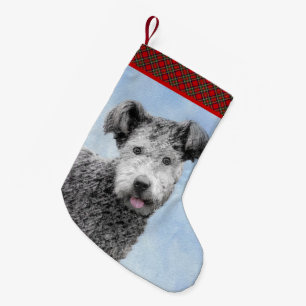 Pumi Painting - Cute Original Dog Art Small Christmas Stocking