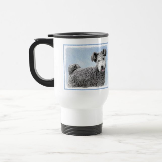 Pumi Painting - Cute Original Dog Art Travel Mug (Left)