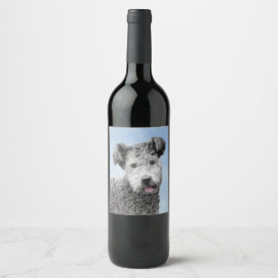 Pumi Painting - Cute Original Dog Art Wine Label