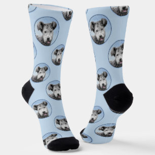 Pumi Painting Grey Pumik Cute Original Pet Dog Art Socks