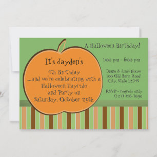 Pumkin and Stripes Invitation