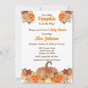 Pumkin Baby Shower Invitation