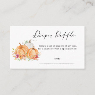 Pumkin Diaper raffle game Business Card