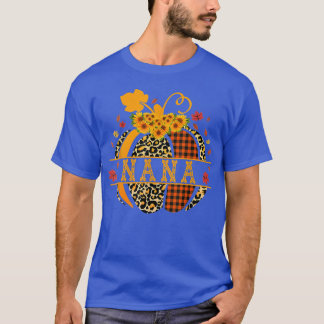 Pumkin Leopard Plaid Nana Sun Flower Funny Autumn  T-Shirt