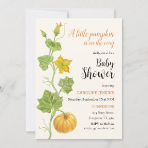  pumkin on the way baby shower invitation