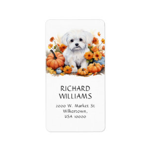 Pumkin & Puppy Fall Theme Address Label
