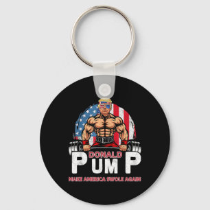 Pump America Swole Again Funny Trump 2024 Key Ring