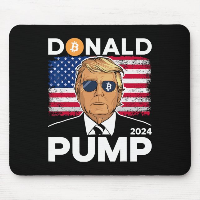 Pump Bitcoin Funny Trump 2024 Crypto  Mouse Mat (Front)