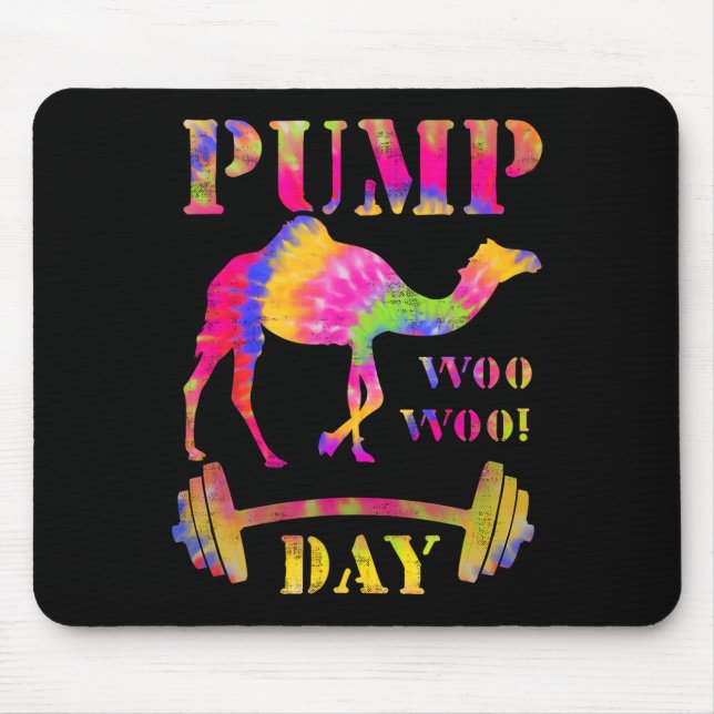 Pump Day Weightlifting Bodybuilding Tie Dye Tee Gy Mouse Mat (Front)