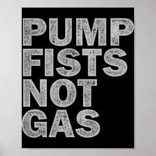 Pump Fists Not Gas Funny New Jersey Beach Souvenir Poster