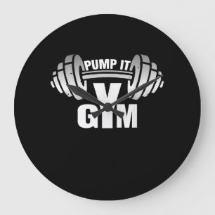 Pump It Ness Gym Sport Motivation Men Women Kid Large Clock