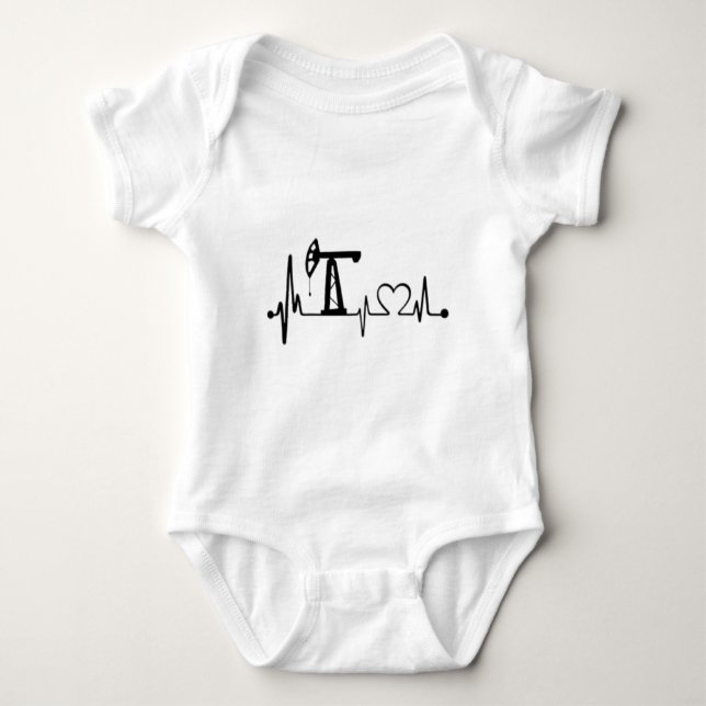 Pump Jack Heartbeat Baby Bodysuit (Front)
